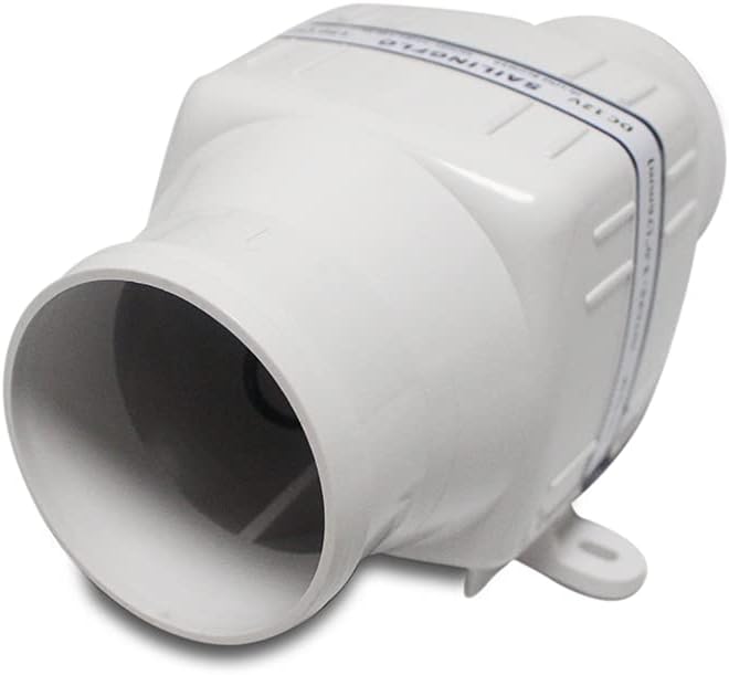 SAILINGFLO 3" In-line Marine Bilge Air Blower 12V 130CFM Centrifugal Bilge Fan (3") - Image 1